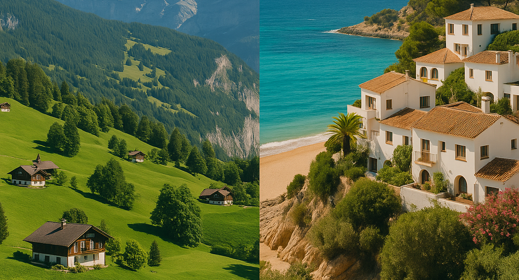 Schweiz vs. Spanien: Ausgaben und Einnahmen im Vergleich 